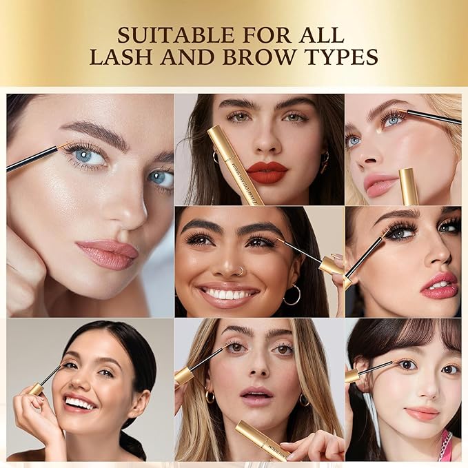 Eyelash Growth Serum with Advanced Formula: Rapid Eye Lash Enhancing Serum for Eyelash and Eyebrow Growth in 3-4 Weeks - Boost Longer Thicker and Fuller Lashes 3ML