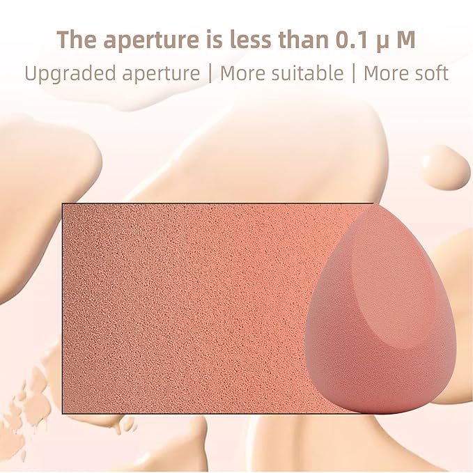 COSTICA Makeup Sponge, 8 Pcs Beauty Blender for Foundation Blending Sponge, Pink Makeup Blender with Storage Box, Flawless for Liquid Cream and Powder