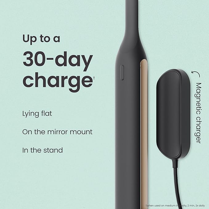 Quip Ultra Next Generation Smart Toothbrush - Timed Electric Toothbrush with Case - Replaceable Brush Head, Soft Bristles, Silicone Handle, 30-Day Battery Life - Travel Toothbrush - Eclipse