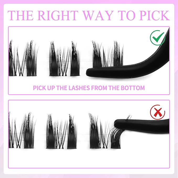 VEYESBEAUTY Lash Clusters Eyelash Extensions Thin & Invisible Band DIY Individual False Eyelashes Newbie's Five-Second Series Lash Tray for Self-application, Star Spike Lashes 10-18mm Mixed Length