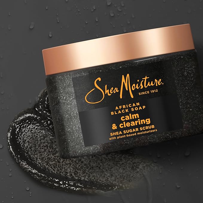SheaMoisture Sugar Body Scrub African Black Soap for healthy, glowing skin African black soap with 24h shea moisture nutrients 12 oz
