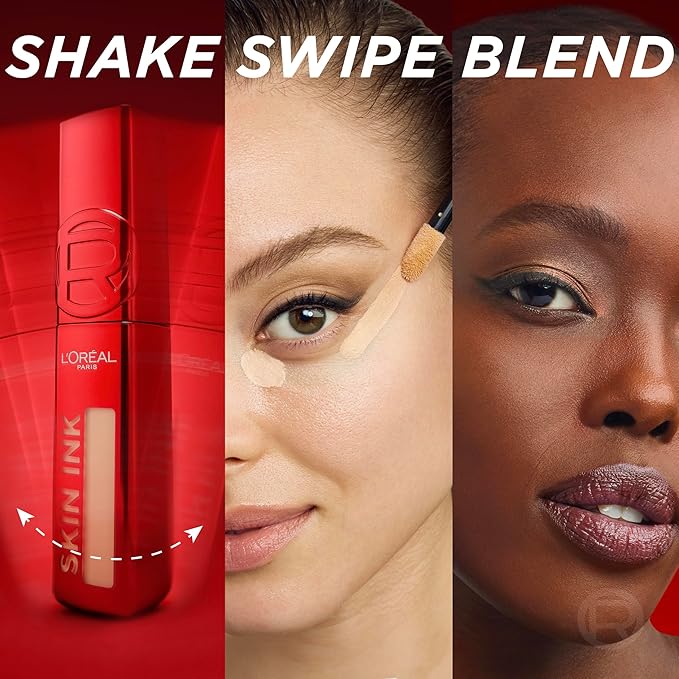 L'Oreal Paris Infallible Skin Ink 2-in-1 Foundation Concealer Hybrid Face Makeup, up to 48HR Transfer-Resistant with Buildable Light to Full Coverage, 465 Rich Cool