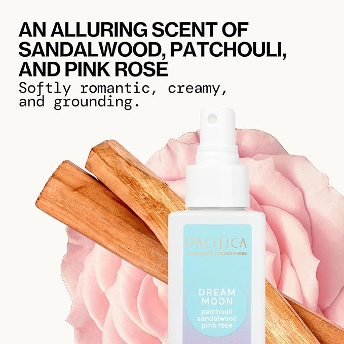 Pacifica Hair Perfume & Body Fragrance Spray Mist - Dream Moon with Vanilla, Almond & Spices – Alcohol-Free, Vegan & Cruelty-Free, 6.5 oz