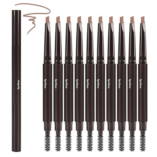 Ultimate Eye Brow Pencils Set for Women, 10Pcs Retractable Double-ended Eyebrow Pen with Brow Brush, Shaping & Filling, Contours, Definers, Fine Tip