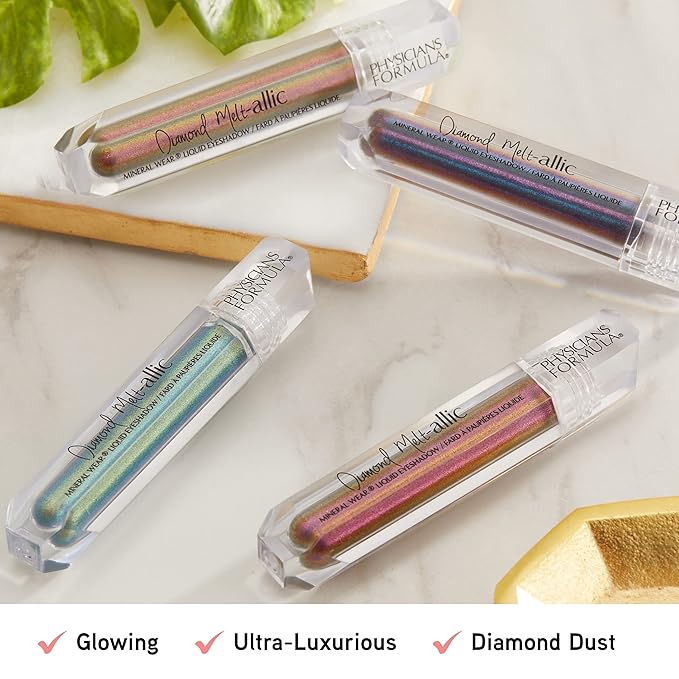 Cream Eyeshadow By Physicians Formula Mineral Wear Diamond Metallic Liquid Eyeshadow Beam of Blue