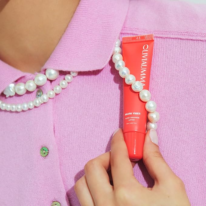 OLIVIAUMMA Glow Ceramide Liptox Miami Vibes – Moisturizing Korean Lip Gloss for Women to Hydrate and Glow with Shea Butter & Ceramides – Lipgloss for Dry, Chapped Lips – 15 ml