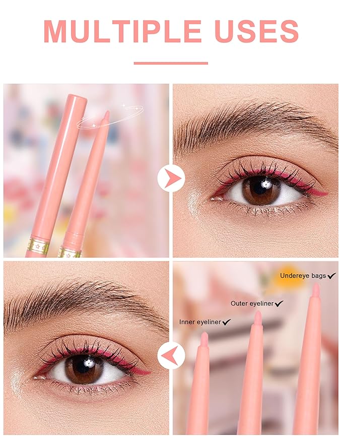 2PCS Matcha Green Gel Eyeliner Pencil, Waterproof & Smudge Proof Eyeliner, Colorful Eyeliner Gel Pen, Soft and Smooth Texture, Hypoallergenic Eye Liner Pen Makeup for Women