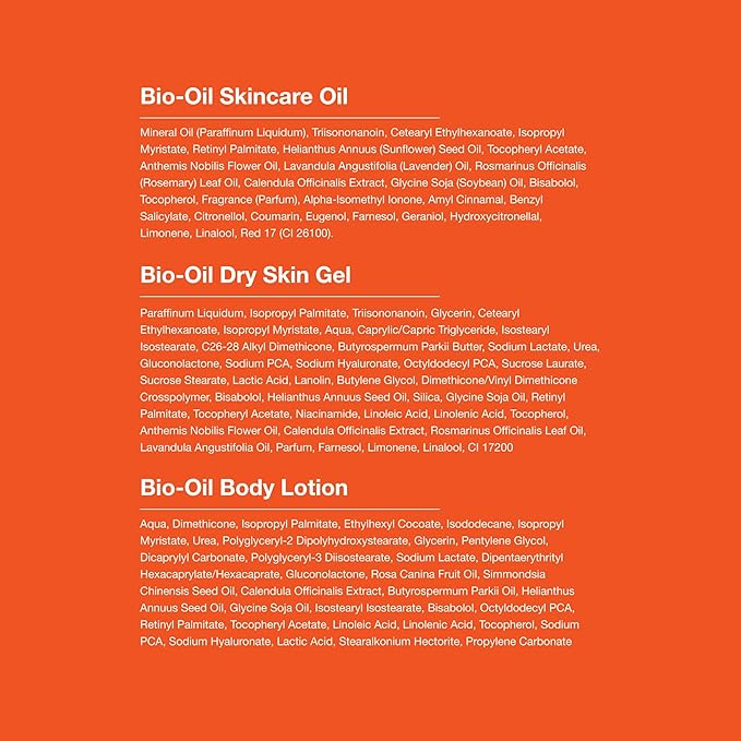 Bio-Oil Skincare Set, Trial Kit for Scars, Stretch Marks, and Dry Skin, 3 Piece Travel Size Kit