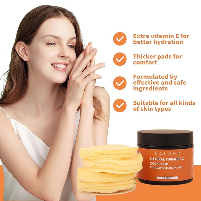 Turmeric kojic acid cleansing pads,