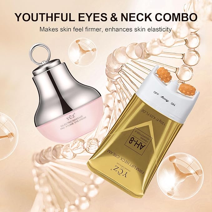 Ycz Neck-Eye Care Tightening & Revitalizing Set -Smooth of Fine Lines, Eye & Neck Treatment, Skin Moisturizer, Deep Moisturizing Skincare