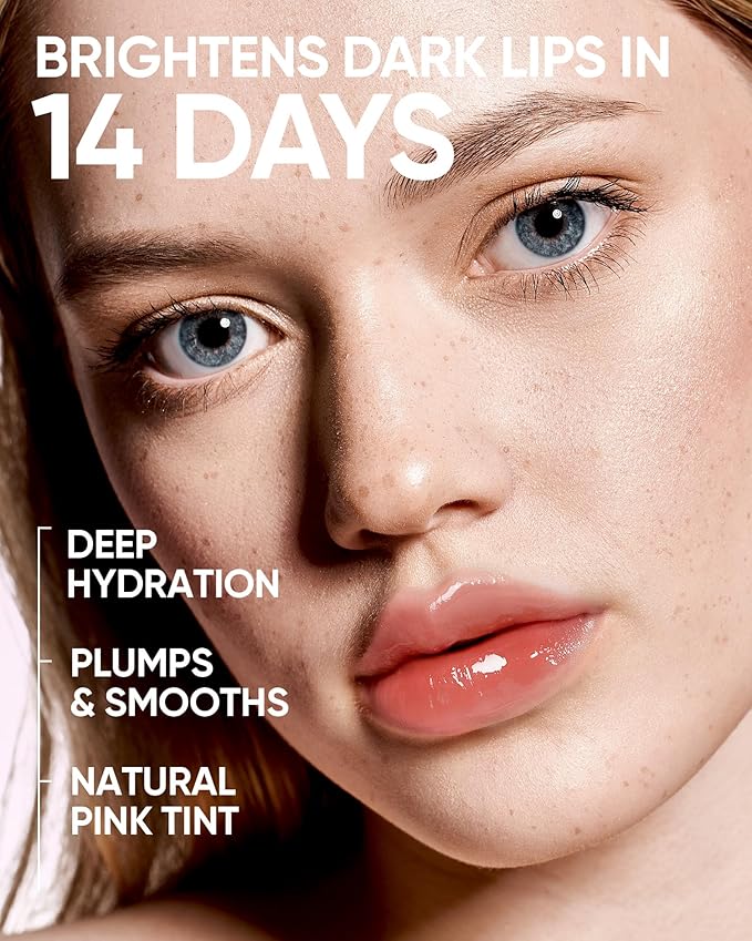Hydrating Brightening Lip Serum, Smooth Tinted Lip Stain, Plumping Lip Gloss with Polypeptide Squalane, Moisturizing Balms, Brighten Dark Lips, Korean Beauty Makeup (00 Clear)