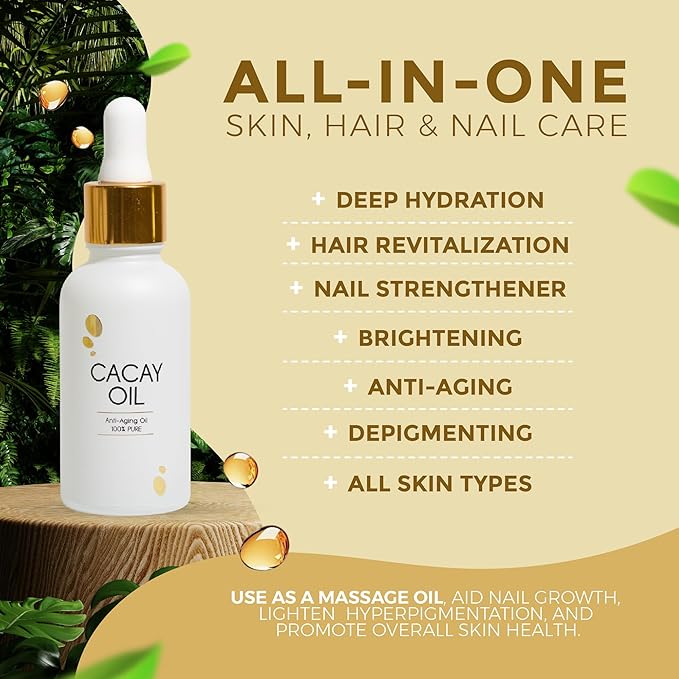 Cacay Face Oil – Natural Retinol Alternative with Vitamin E & A – 100% Organic, Cold-Pressed – Anti-Aging, Hydrating & Anti-Wrinkle Skincare – 1 Fl Oz (30ml)