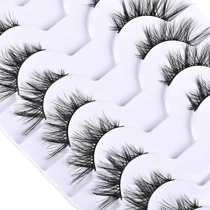 FARRED Half Lashes Short False Eyelashes Wispy Lash Strips Cat Eye Lashes Natural Look Fake Eyelashes Strip Eye Lash Pack 10 Pairs 8-15mm Pestañas