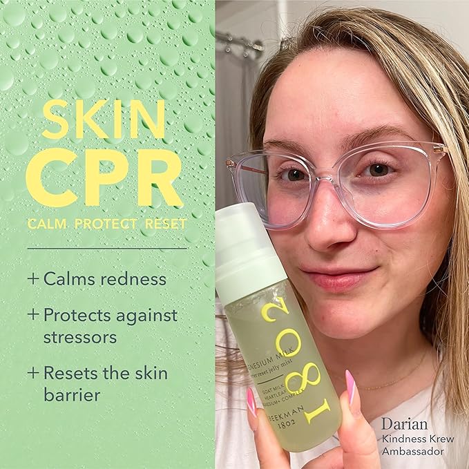 Beekman 1802 Magnesium Milk Barrier Reset Jelly Mist – Calms Skin Redness & Irritation, with Magnesium & Goat Milk, Fragrance Free, Cruelty Free, Safe for Sensitive Skin, 2.0 fl oz