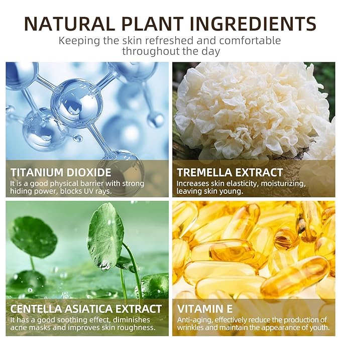 Mushroom Head Air Cushion CC Cream - BB Cream Foundation Makeup Moisturizing Concealer Long-Lasting, Cushion Foundation Full Coverage Self Adjusting for Mature Skin & All Skin Types (2 PCS Natural)