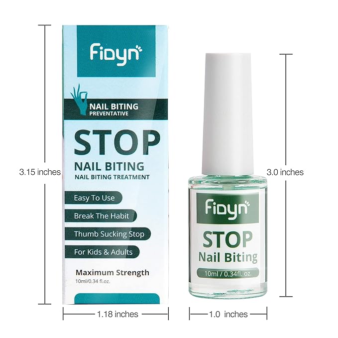 No Bite Nail Polish, Nail Biting Treatment with Bitter Polish to Help Quit Nail Biting For Life and Also Help Stop Thumb Sucking (10ml)