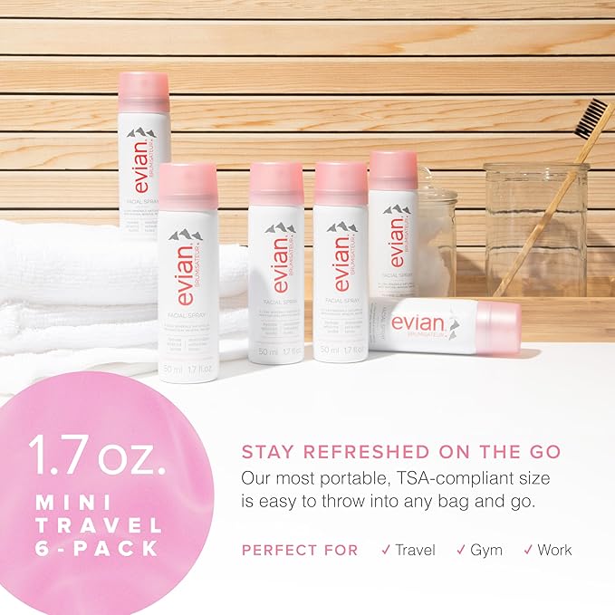 Evian Facial Spray, 1.7 oz. Travel 6-Pack