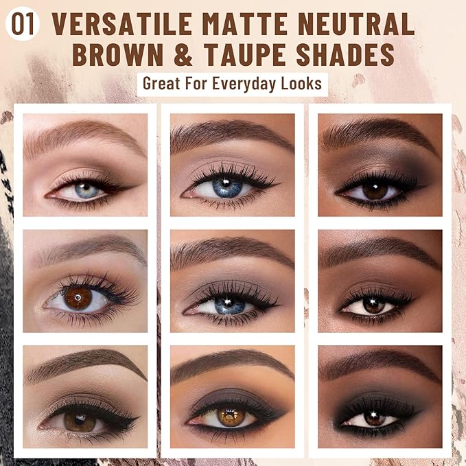 2PCS 6 Colors Mini Naked Eyeshadow Palette Makeup with Brush Set Neutral Nude Eye Shadow Brown & Olive-colored Matte Shimmer Make Up Pallet with Mirror Highly Pigmented Travel Size Gift Kit