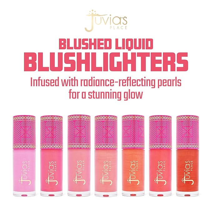 Juvia's Place Blushed Liquid Blush Lighter Marigold Glow - Liquid Blush for Cheeks with Luminous Glow, Long-Wearing, Buildable & Highly-Pigmented Makeup, Easy to Blend