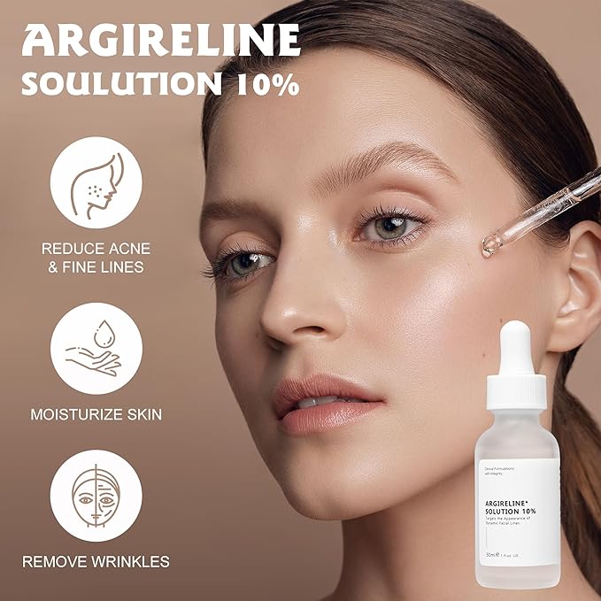 Argireline Serum For Face, Advanced Anti-Wrinkle Facial Serum For Women, Moisturizing Argireline 10% Solution For Face, Argireline Peptide.Suitable For All Skin (1, 2PC)