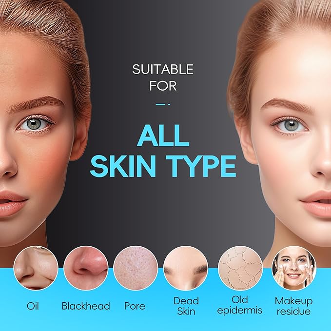 Face Scrubber Facial Cleansing Brush, Rechargeable, Waterproof Silicone Electric Face Scrub Brush for Cleansing, Exfoliating, Massaging, Electric Facial Exfoliator for Women & Men