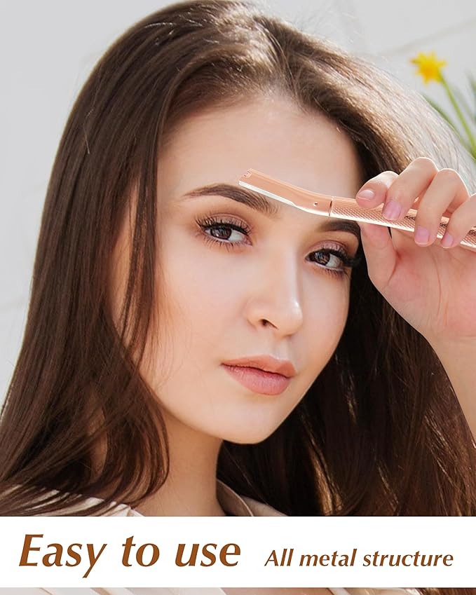 Dermaplaning Tool for Face Professional, Facial Razors for Women Face with 20 Blade Refills, Eyebrow Razor for Women and Men, Pink