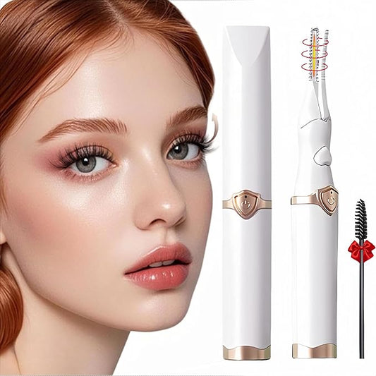 Heated Eyelash Curler, 2-in-1 Clip-Type Design, 3 Temperature Modes, USB Rechargeable Electric Eyelash Curler, Natural Curling 24H Long-Lasting Curl, Gift for Women & Girls, Beige-DB