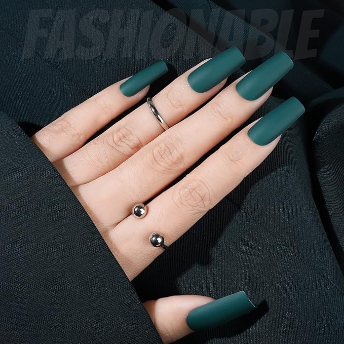 FANDAMEI Press on Nails Medium Square, 12 Packs 288PCS Acrylic Matte Square Fake Nails Full Cover Medium Length, Glue on Nails with 10g Nail Tips Glue, 12 Solid Color False Nails for Nail Art DIY