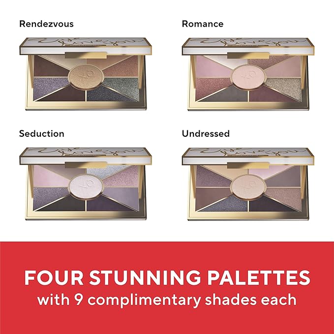 Mirabella Eye Love You Neutral Shimmer Eyeshadow Palette - Makeup Palette w/Ultra Pigmented Pressed Powders, Creamy Matte & Shimmer Cool Toned Eyeshadow Palette - Seduction