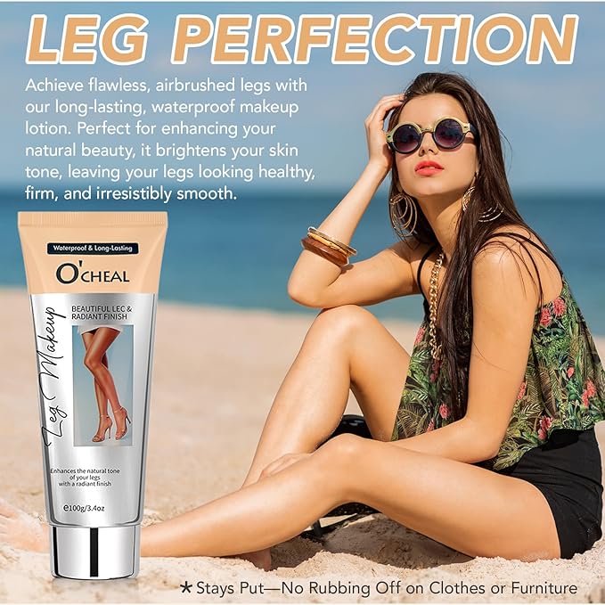 Leg Makeup Concealer, Leg Cream Waterproof Flawless Body Foundation Cream, Skin Tattoo Scars Concealer, Suitable for Natural, Healthy Skin Tones 100g