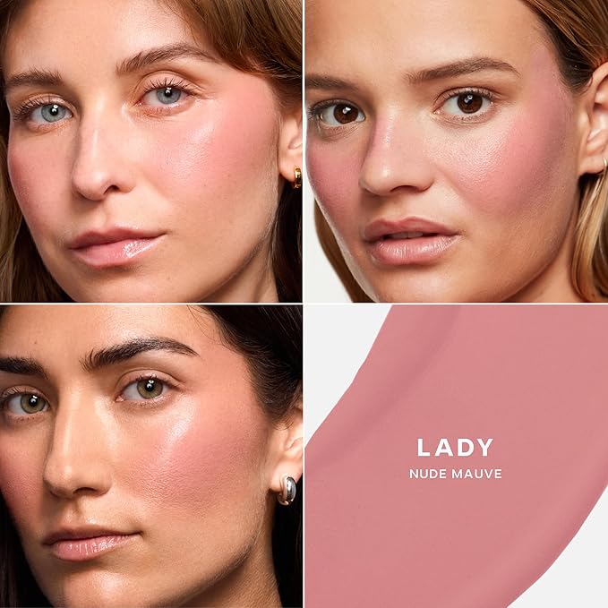 Saie Dewy Glow Duo - Dew Liquid Blush Lady (.40 oz), Mini Glowy Super Gel Warmglow (.5 oz) - Radiant Cheek Tint & Illuminating Primer for a Natural, Lit-From-Within Finish