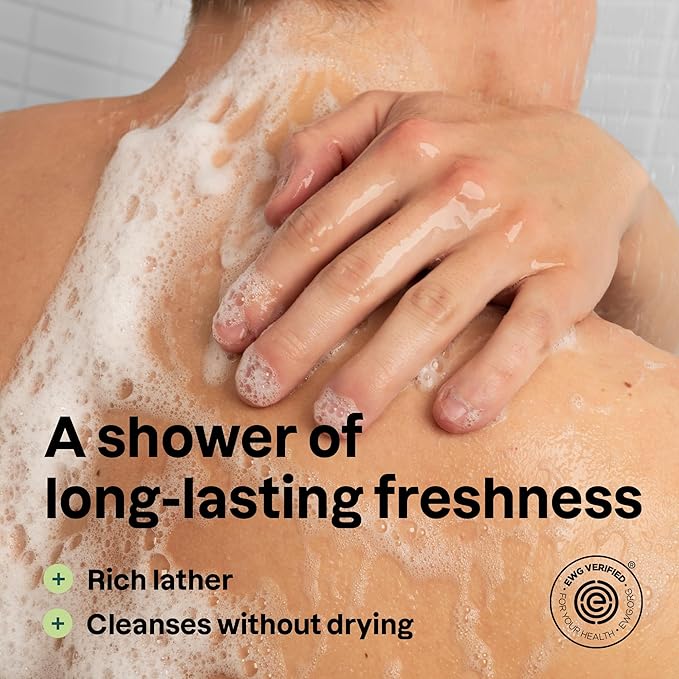 ATTITUDE Shower Gel Body Wash for Men, 98% Natural Origin Ingredients, Paraben & Phthalate Free, EWG Verified, Cleanses Without Drying, Matcha & Bergamot, 14 Fl Oz (Pack of 3)