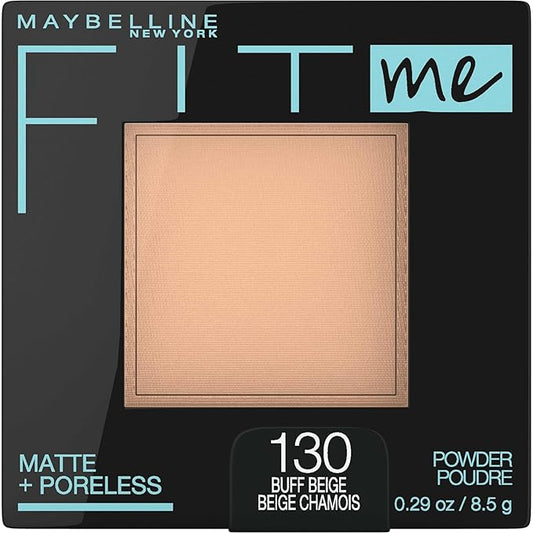 Maybelline Fit Me Matte + Poreless Pressed Face Powder Makeup & Setting Powder, Buff Beige, 1 Count