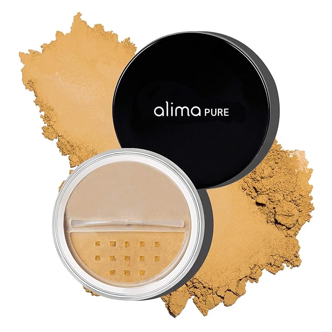 Alima Pure Matte Foundation Loose Mineral Powder Foundation Makeup, Loose Powder Makeup Oil Free Talc Free Powder, Natural Makeup Mineral Foundation Full Coverage Natural Foundation Powder .16 oz/4.5g