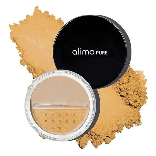 Alima Pure Matte Foundation Loose Mineral Powder Foundation Makeup, Loose Powder Makeup Oil Free Talc Free Powder, Natural Makeup Mineral Foundation Full Coverage Natural Foundation Powder .16 oz/4.5g