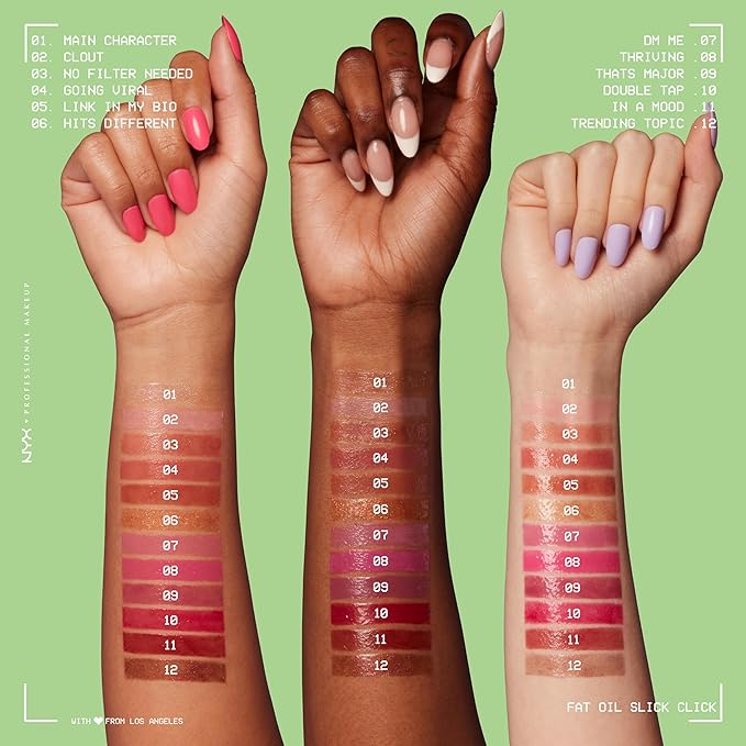 NYX PROFESSIONAL MAKEUP Fat Oil Slick Click, Lightweight, Buildable, Pigmented Vegan Lip Balm - Double Tap