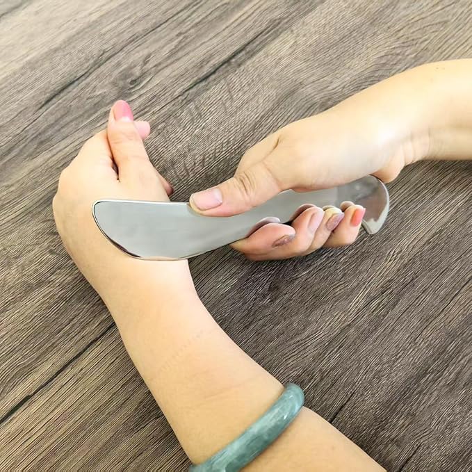 BYYDDIY Single-Bevel Stainless Steel Gua Sha Muscle Scraper Tool,Muscle Scraping Tool (S-Pro)