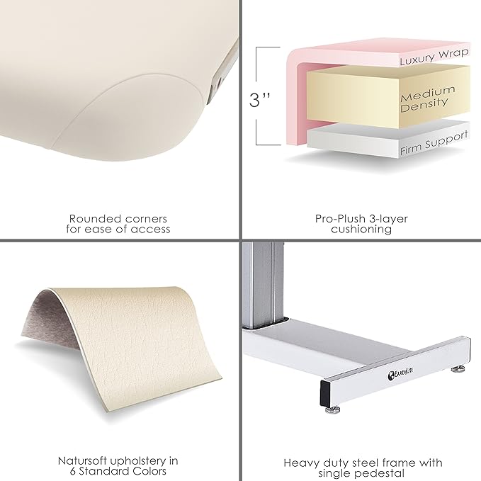 EARTHLITE Electric Massage Table EVEREST – Ultra-Comfortable Electric Lift Table, Hands-Free Foot Control, UL listed, Different Sizes & Colors (28", 30" or 32" x 73")