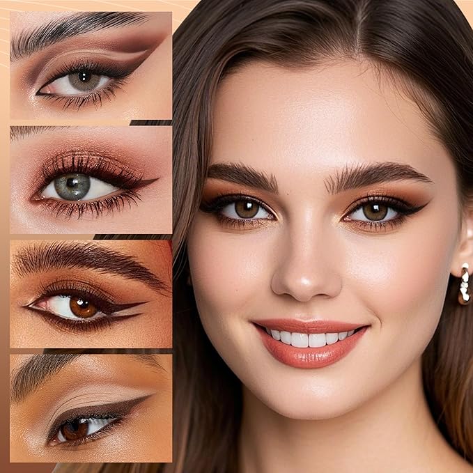 docolor Eyeliner, 2PCS Brown Liquid Eyeliner Waterproof Eye Liner Pen Super Slim Precise All Day Brown Eye Pencils Professional Makeup Liquid Eye Liner Pencil for Women