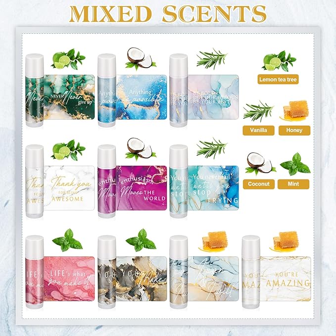 50 Sets Inspirational Lip Balm Gifts
