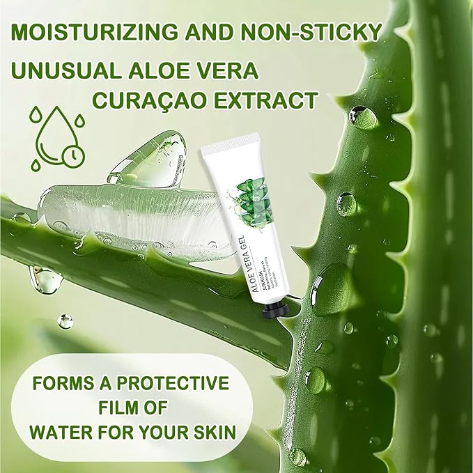 8PCS Travel Size Organic Aloe Vera Gel for Face & Body,Moisturizing Non-sticky Pure Aloe Gel After Sun Aloe Lotion Skin Care,Fast Absorbing Refreshing Hydrating Face Moisturizer for All Skin Types C