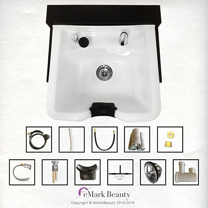 Extra Wide White Shampoo Bowl Towel Storage Cabinet Reclining Chair Shampoo Cabinet TLC-W22-FC-TC