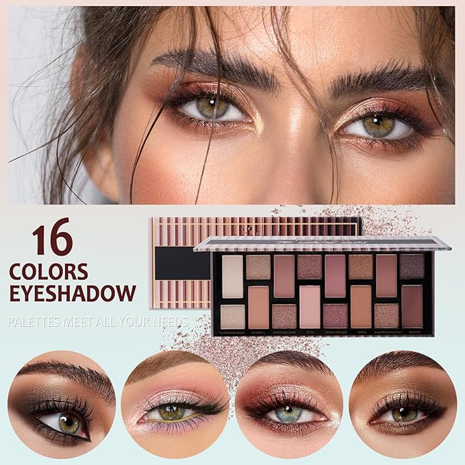 Makeup Kit For Women Full kit, Makeup Set For Teen Girls Eyeshadow Lip gloss Lipstick Make up Brushes Eyebrow Eyeliner Pen Liquid Concealer Foundation Primer Puff Eye shadow Shields Eye Brow Stencil