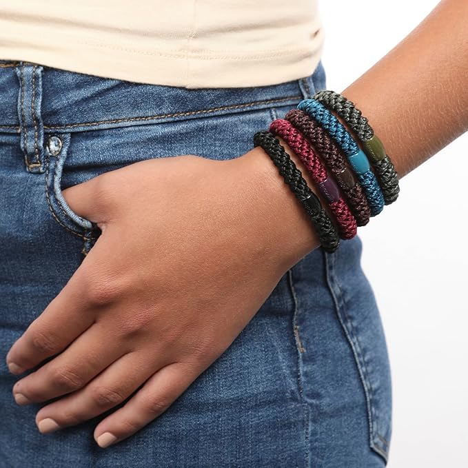 L. Erickson Grab & Go Pony - Metallic Espresso - 8 Pack Ponytail Holder Hair Ties