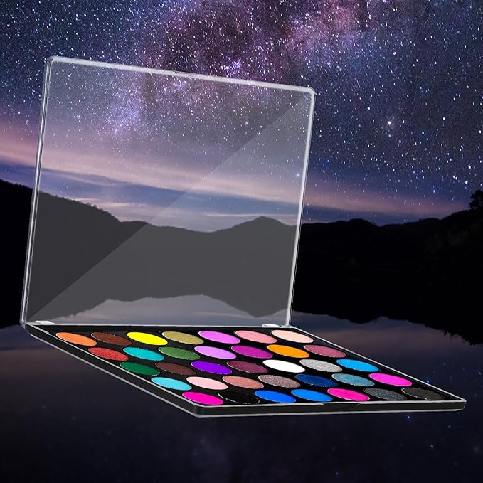 4 Pack Small Magnetic Makeup Palette with Clear Top, Empty Eyeshadow Pan Dispensing Storage Box for DIY Cosmetics Lipstick Blush Powder - 7.7"X4.3"