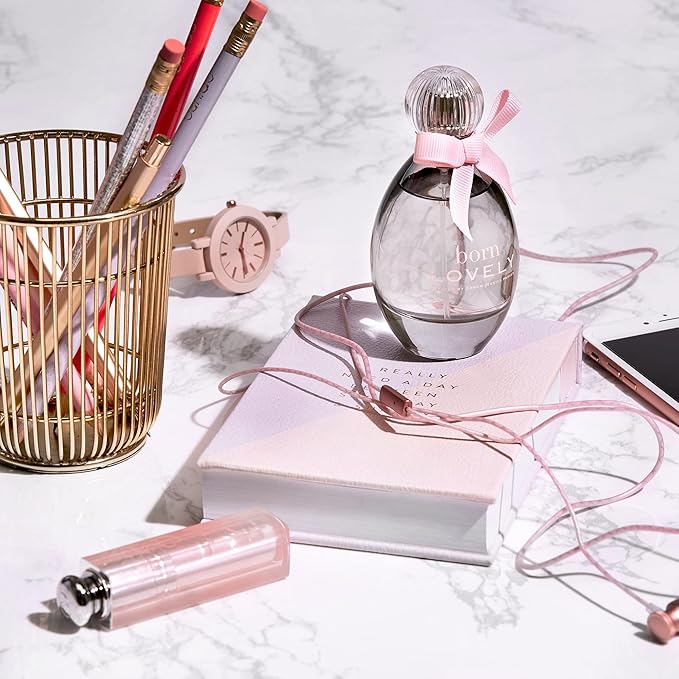 SJP Born Lovely Lush, Sweet, Elegant Amber Floral Eau De Parfum Spray Fragrance for Women - Mandarin, Peony, Honeysuckle, and Freesia - Intense, Long Lasting Scent - 1.7 oz