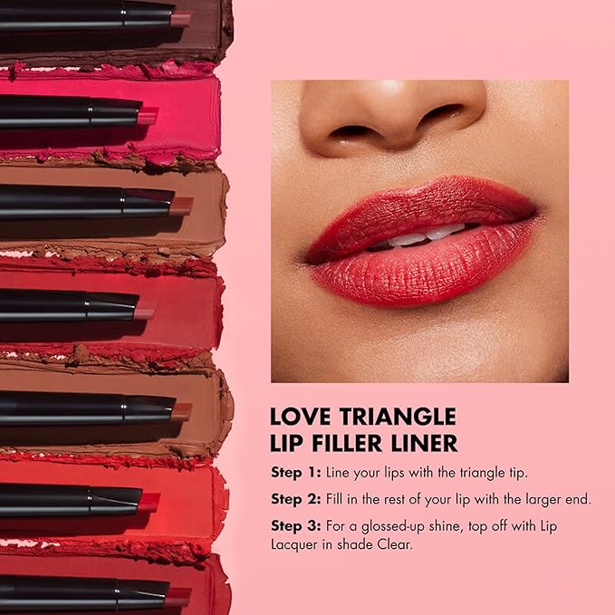 e.l.f. Love Triangle Lip Filler Liner, 2-in-1 Lipliner Pencil For Sculpting & Filling, Long-Lasting Intense Color, Vegan & Cruelty-Free, Light Brown