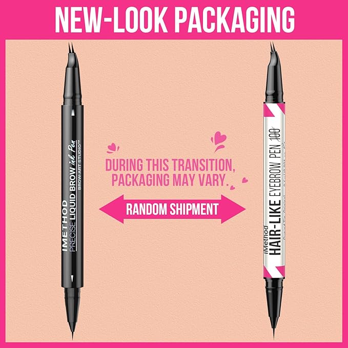 iMethod Curved Eyebrow Pen - 2-in-1 Dual-Ended Eyebrow Pencil with Curved Tip and Precise Brush-Tip for Natural Hair-Like Brows, Eyebrow Pencils for Women, Long Lasting, Grey