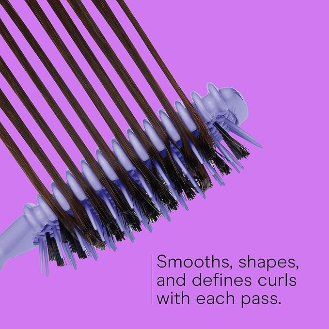 Conair Curl Define Pro Detangler Brush for Curly Hair, Dual-Vent Design with Continuous Grooves, Mixed Bristles for Frizz-Free Detangling, Smoothing, and Curl Definition