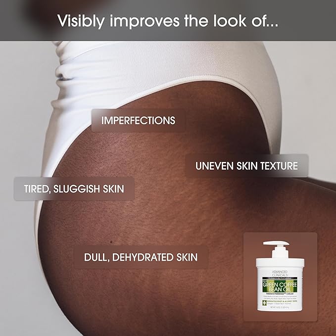 Advanced Clinicals Retinol Body Cream + Green Coffee Bean Oil Thermo - Firming Body Lotion 2pc Skincare Set For Women & Men | Body & Face Moisturizer Set Helps Improves Appearance Of Crepey Skin, 2PC